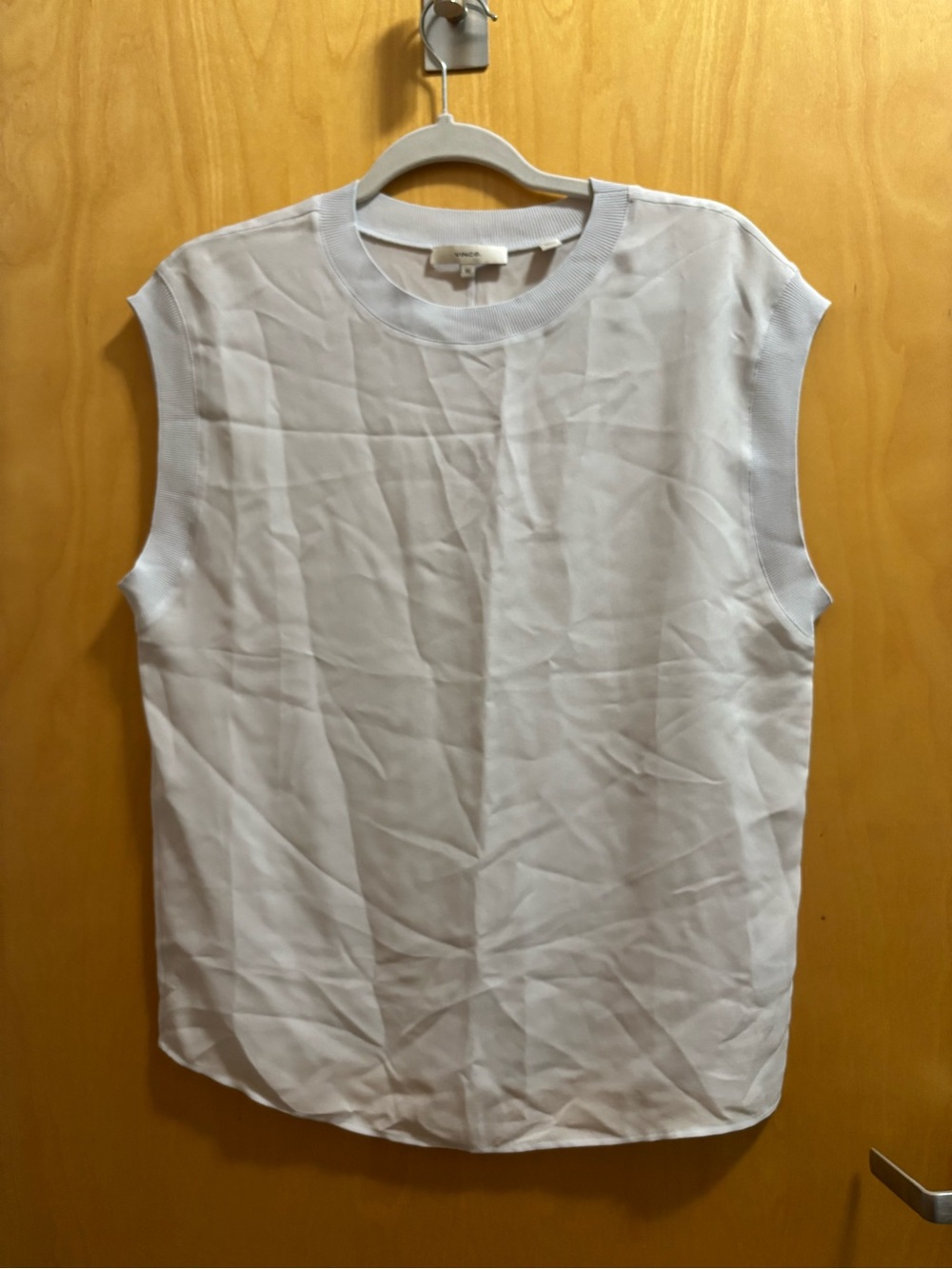 Vince Sleeveless Chiffon Shell Light Blue